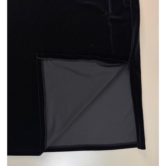 Vintage 90s Y2K Black Velvet Maxi XL Skirt Spooky Halloween Witchy WhimsyGoth - Picture 3 of 9